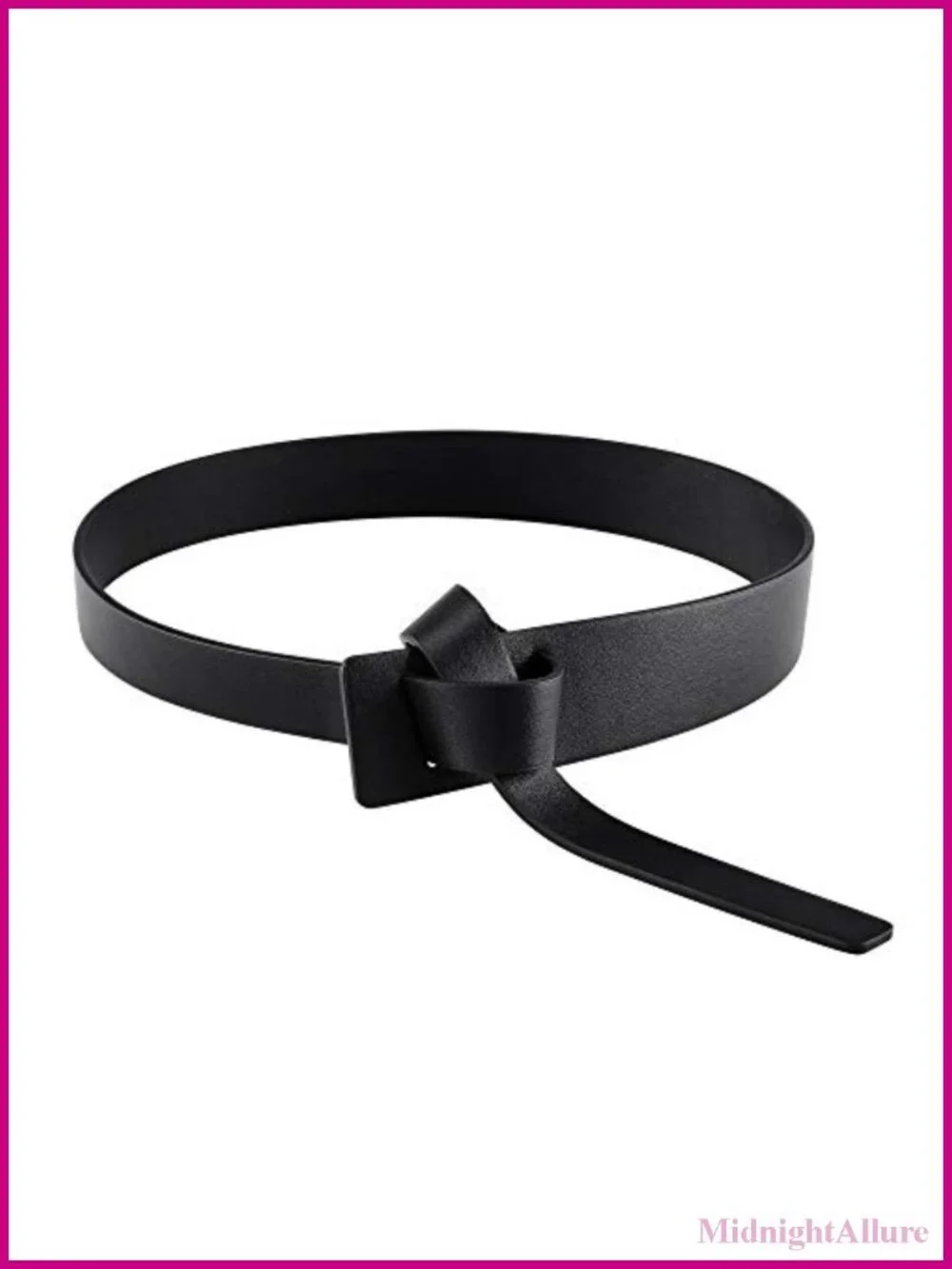 Women Knot Belt Cowhide PU Leather Tie Wrap No Buckle Waist Cinch
